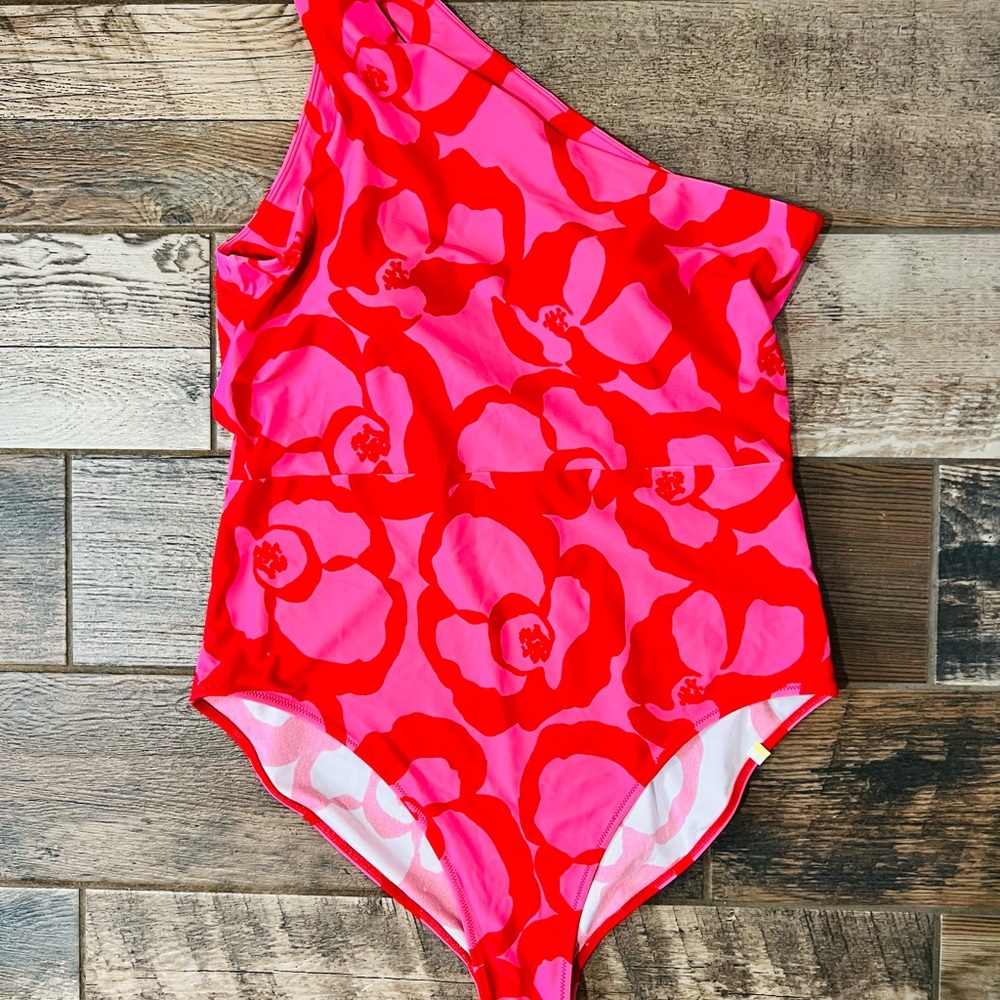 Summersalt One-Shoulder Swimsuit in Red and Pink